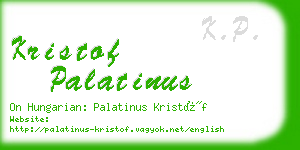 kristof palatinus business card